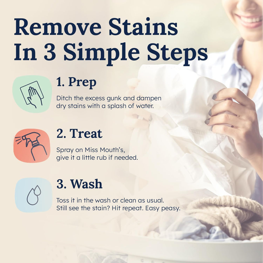 Miss Mouth's Messy Eater Stain Treater Spray - 4oz Stain Remover - Newborn & Baby Essentials - No Dry Cleaning Food, Grease, Coffee Off Laundry, Underwear, Fabric