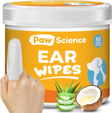 Dog Ear Cleaner Wipes – Finger Wipes for Dogs – Cleaning, Soothing, and Deodorizing Itchy Ears – Pet Ear Relief