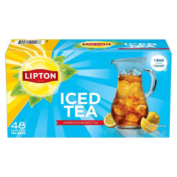 Lipton Unsweetened Iced Tea Bags, Family Size Zero Calories, 48 Total Bags